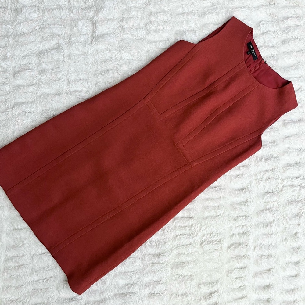 Lafayette 148 Mauve Wool Sleeveless Shift Dress